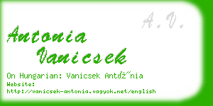 antonia vanicsek business card